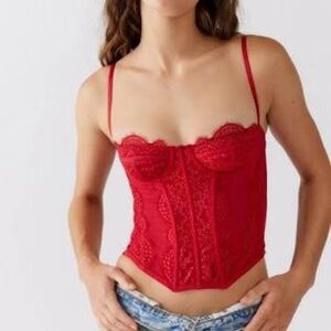 Urban Outfitters Red Bustier Bodysuit